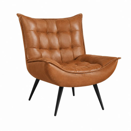 Cocktailsessel Braun aus PU-Kunstleder mit Stahlbeinen 80 x 75 x 85 cm
