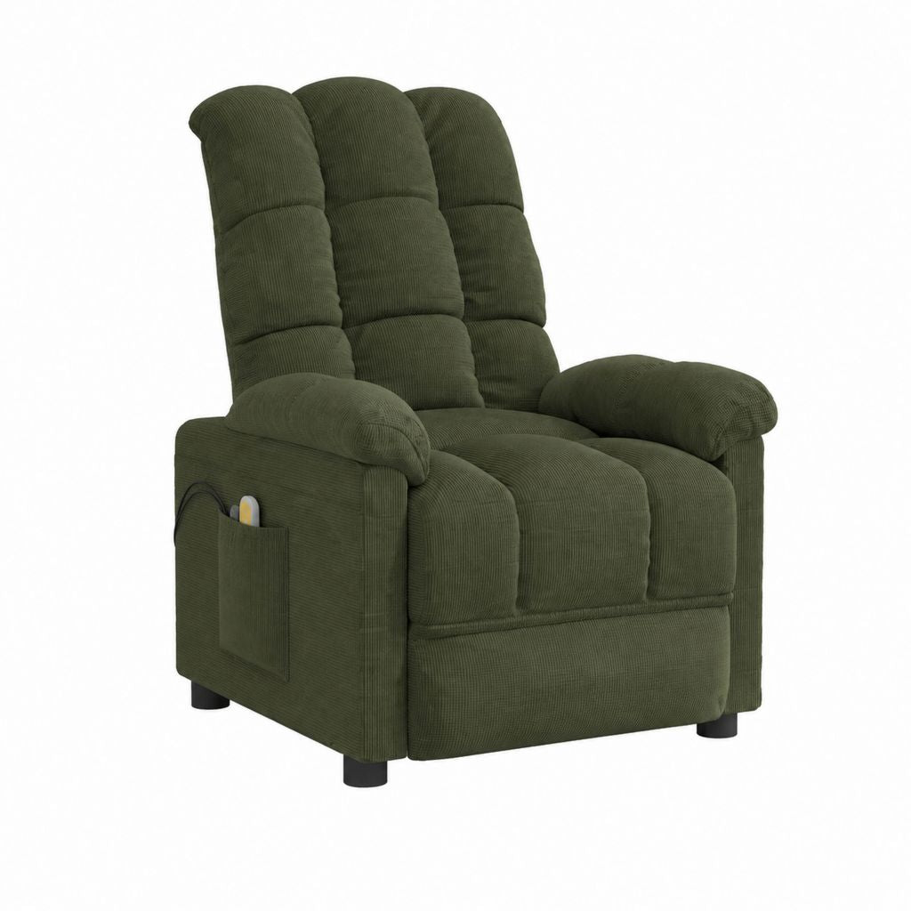 Relaxsessel mit Liegefunktion Dunkelgrün aus Polyester-Cord 90 x 94 x 104 cm