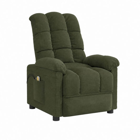 Relaxsessel mit Liegefunktion Dunkelgrün aus Polyester-Cord 90 x 94 x 104 cm