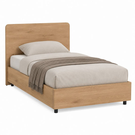 Einzelbettgestell Eiche natur Spanplatte rechteckig 90 x 200 cm