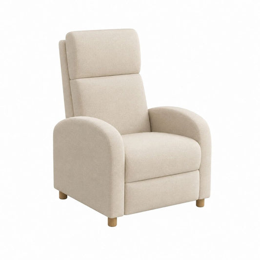 Polstersessel Beige mit Polyesterbezug und Massivholzfüßen 82 x 88 x 108 cm